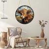 Bison Suncatcher Stained Glass Window Acrylic Round Wall Hangings Farmhouse Garden Ornaments Home Decor Gift for Animal Lovers, Perfect for Home 
