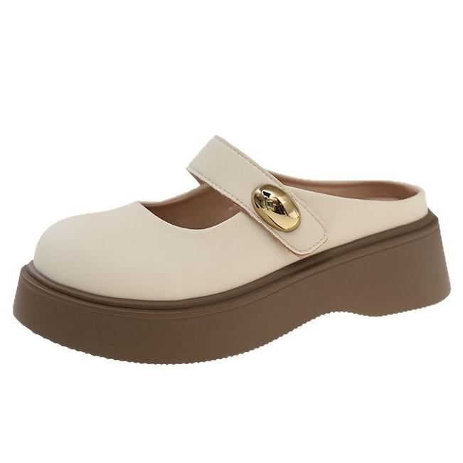 French Birkenstock Mary Jane Cool Slippers Women's 2025 Summer New Models with Skirts Women's Shoes Muffin Platform Japanese Slippers