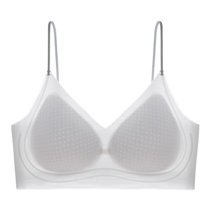 New liquid foundation seamless thin shoulder strap underwear women's small breasts gather invisible skin tone vest type beautiful back bra women