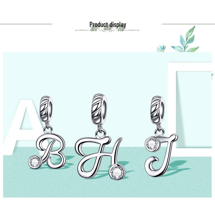 Yinziyun 925 Sterling Silver 26-Letter Charm Bracelet