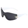 Y2k Motorcycle Rimless Sunglasses Goggle Windproof Sun Glasses Eyewear UV400 Five Star Eyeglasses Fashion Shades Oculos De Sol