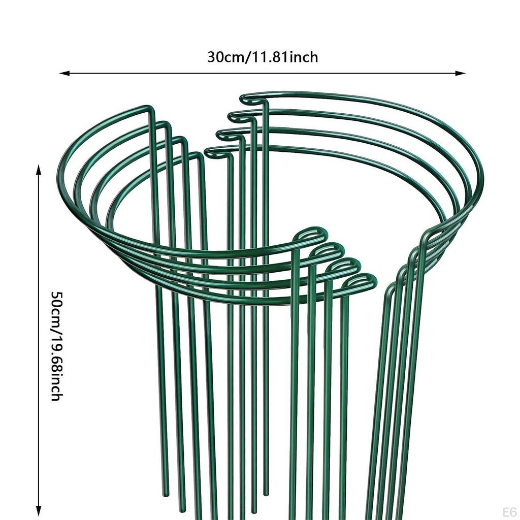 8 Pieces Garden Plant Stakes, Metal Construction in Half Round Shape for Various Flowers