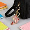 Backpack Keychain Sparkling Rhinestone Dolphin Keychain Charm Crowned Decorative Key Holder Wallet Backpack Accessory for Car