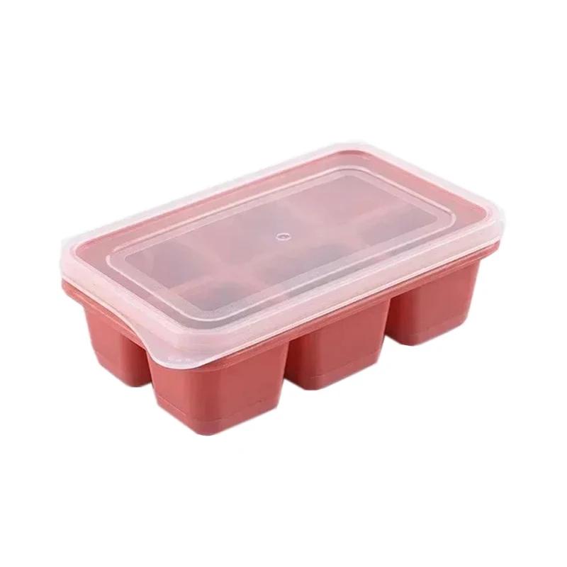 

4/6/8Grids Silicone Ice Cube Molds with Lid Square Chocolate Mold Whiskey Cocktail Drinks DIY Ice Block Maker Bar Kitchen Tools