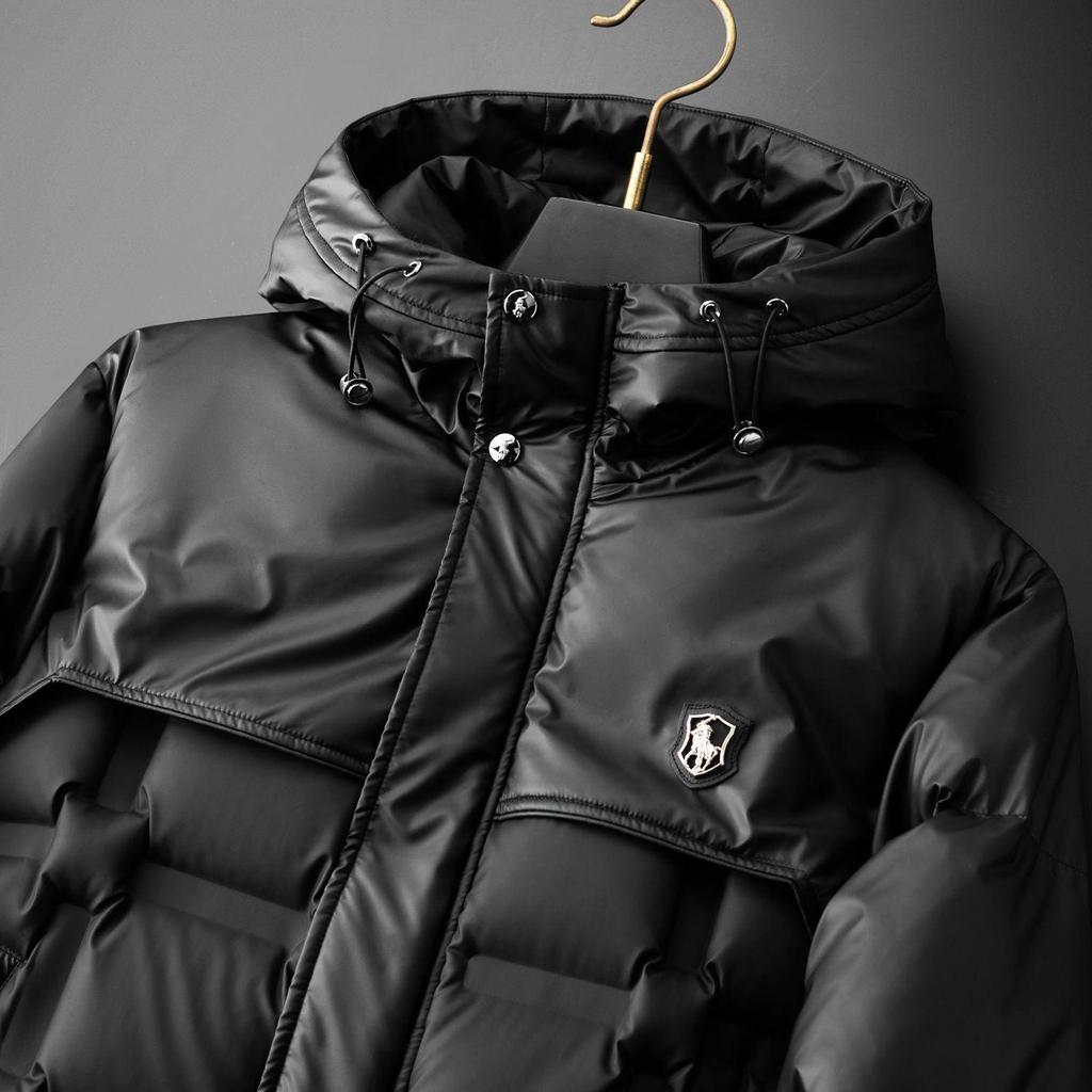 Men's Luxury European Style Thick Down Jacket - Winter Hooded Outerwear for Cold Protection