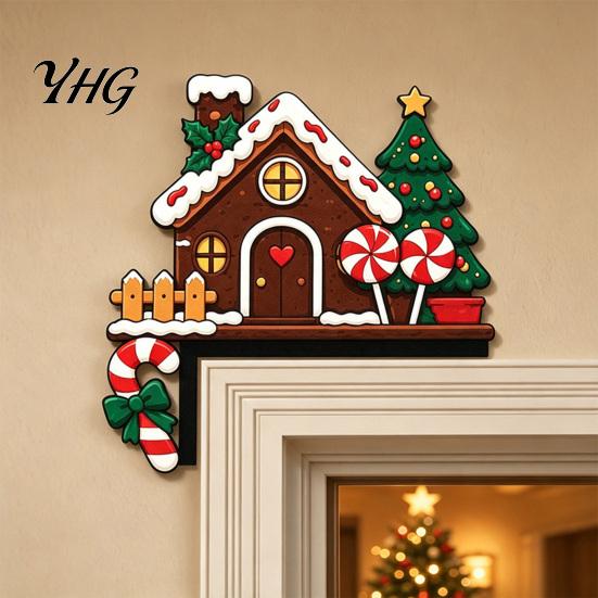 Addobbi Festivi per Angoli della Stanza, Adesivi in Legno a Forma di Topper per Porta di Natale, Decorazione Stagionale per Cornici, Cartello a L per Decorazioni Natalizie per la Casa, Parete