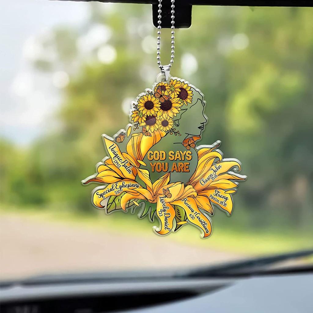 

Acrylic Colorful Sunflower Car Charm For Stylish Interior Decoration And Use Keyring Style 10