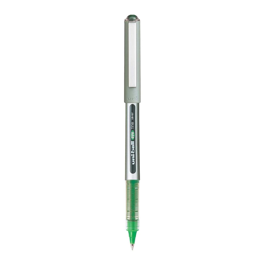 Uniball Eye UB157 0.7mm Roller Ball Pen Green Ink Pack of 1 x 6 pen Smooth Writing Office School Supplies