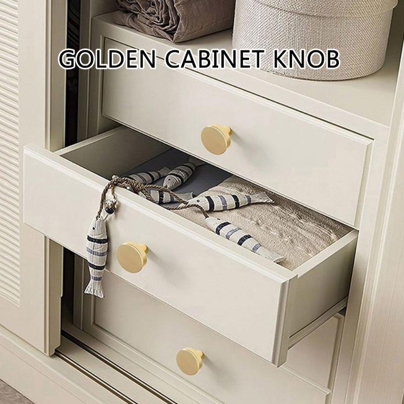 Set Of 12 Brushed Gold Dresser Knobs 1 Inch Diameter Gold Finish Cabinet Hardware Gold Drawer Knobs with Easy Install