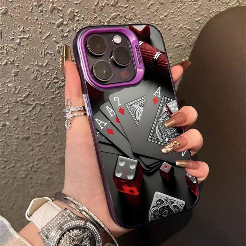 Poker for Iphone 16 7 8 Plus X XR XS MAX 11 12 13 Pro 14 15 16 17 Pro Max Shockproof Ultra-Thin Hard Cover Protective Phone Case