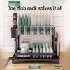 Carbon Steel Foldable Double-Layer Dish Rack