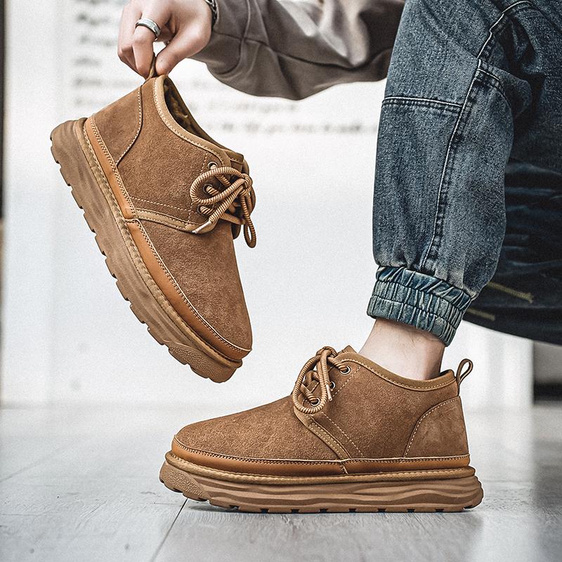 Fashion Mens Boots Winter Keep Warm Snow Boots Fashion Plush Cotton Shoes Man Boots Driving Moccasins Quality Men comfort Loafers Cotton