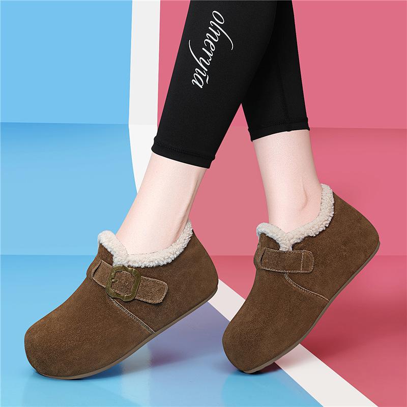 New casual fashion versatile one-pedal Boken shoes women's winter velvet thickened warm cotton shoes