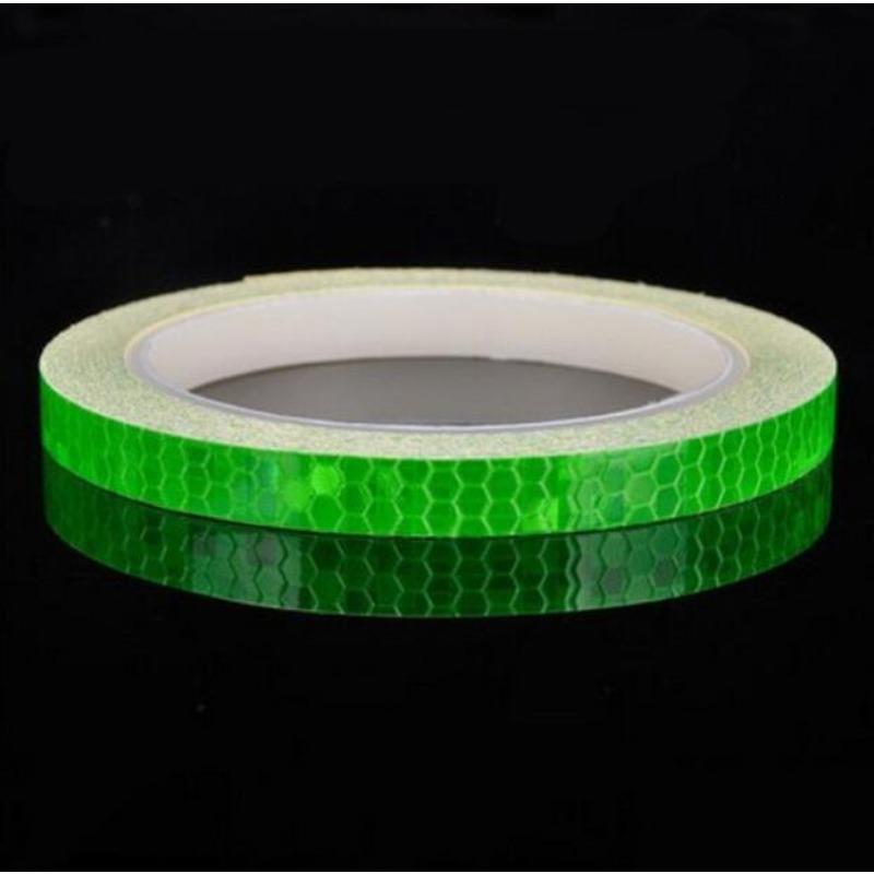 800cm/315cali Fluorescencyjna Naklejka Odblaskowa na Rower Motocyklowa Naklejka na Koło i Nadwozie Taśma Zapewniająca Bezpieczeństwo Podczas Jazdy Nocą