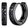 Nerezové Norské Viking Runy Kruhové Náušnice Pro Muže Ženy Unisex 12 Mm Huggie Kruh Náboženské Náušnice Šperky