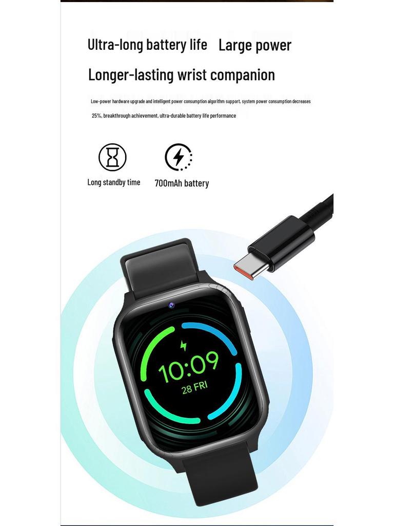 Elderly & Kids 4G SOS Smartwatch with Call, Blood Pressure Monitor, and SIM Card Slot