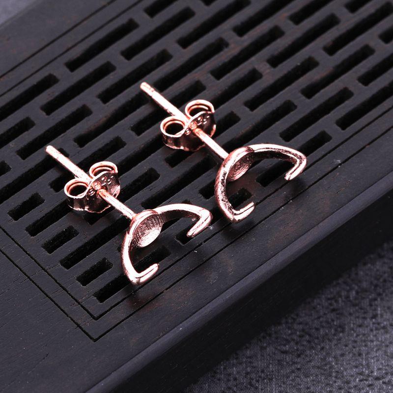 

Women s 925 Silver Inlaid Fashion Pearl Simplicity 6-7mm beads-rose gold plating