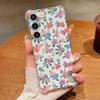 Blue Purple Flower Case For Samsung Galaxy S26 S25 S24 Ultra S23 S22 Plus S21 FE A54 A15 A25 A35 A55 A16 A26 A36 A56 A17 A37 A57 5G Clear Soft Cover