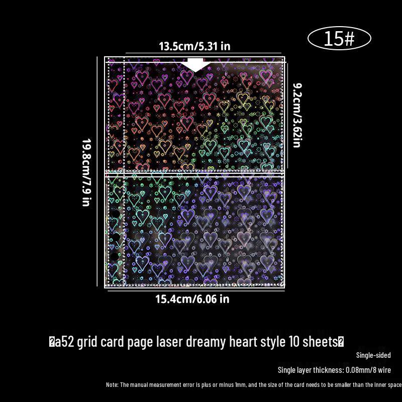 Album compact A5, transparent, antiderapant, cu pagini detașabile de 3 inci, patru pătrate, pentru depozitarea cardurilor mici