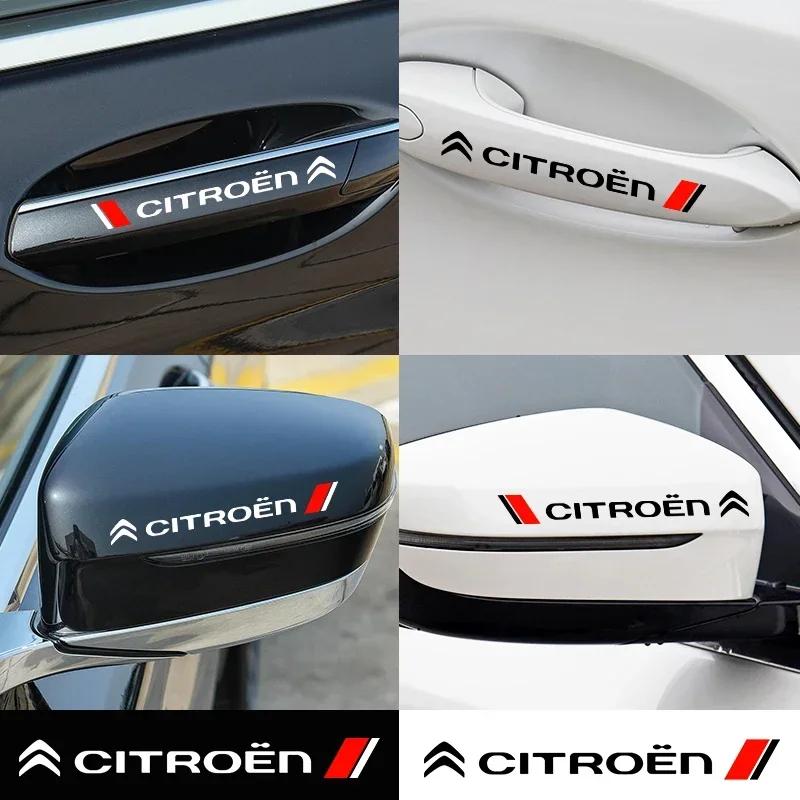 4 Stück Auto Styling Auto Türgriff Aufkleber Dekoration Aufkleber Decal Für Citroen C4 C1 C5 C3 C6 C5 C8 DS C-ELYSEE Auto Zubehör
