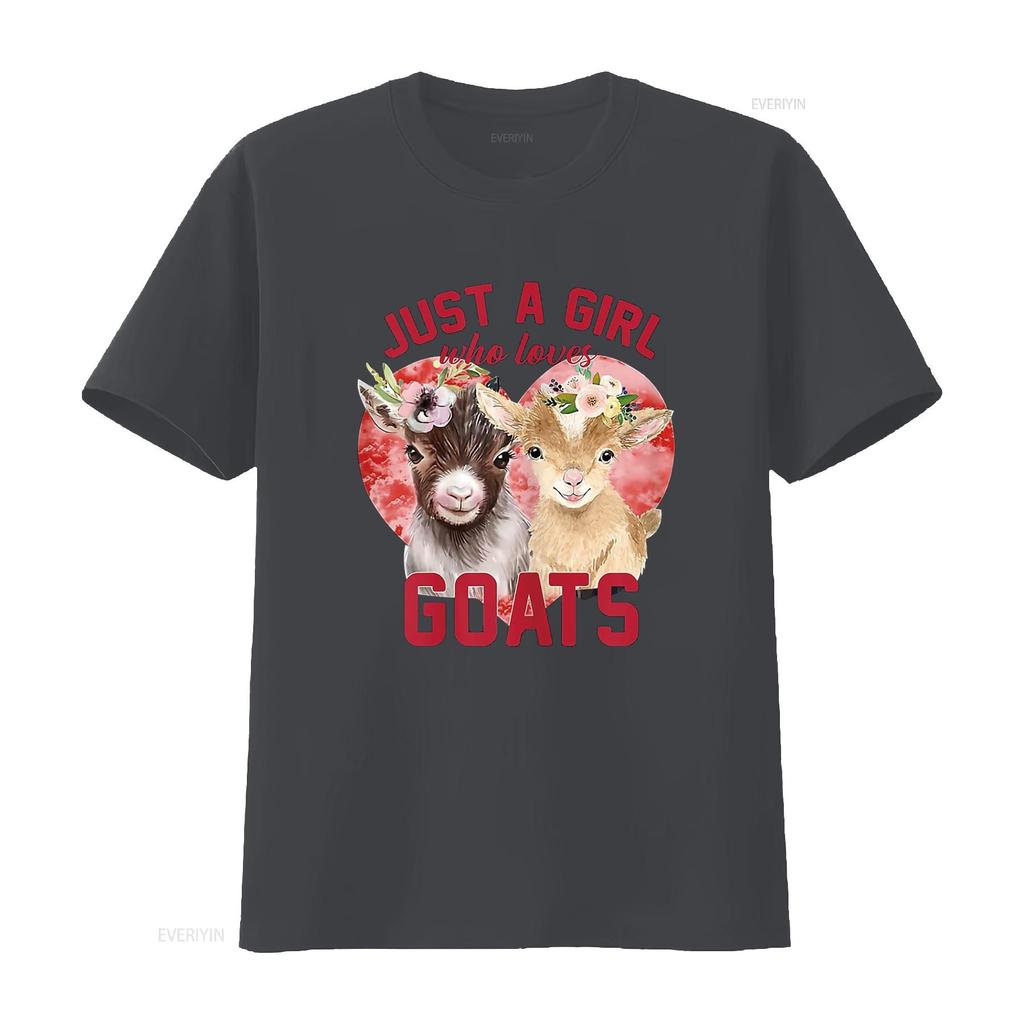 Goat Girl Women Mom Farmer Just A Who Loves Goats T Shirt Vintage Washed Versatile Fashion Streetwear Unisex Designer Clothes