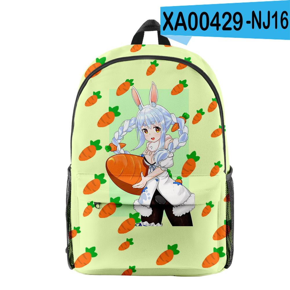 Classic HOLOLIVE VTuber Usada Pekora pupil Bookbag Notebook Backpacks 3D Print Oxford Waterproof Boys/Girls Travel Backpacks