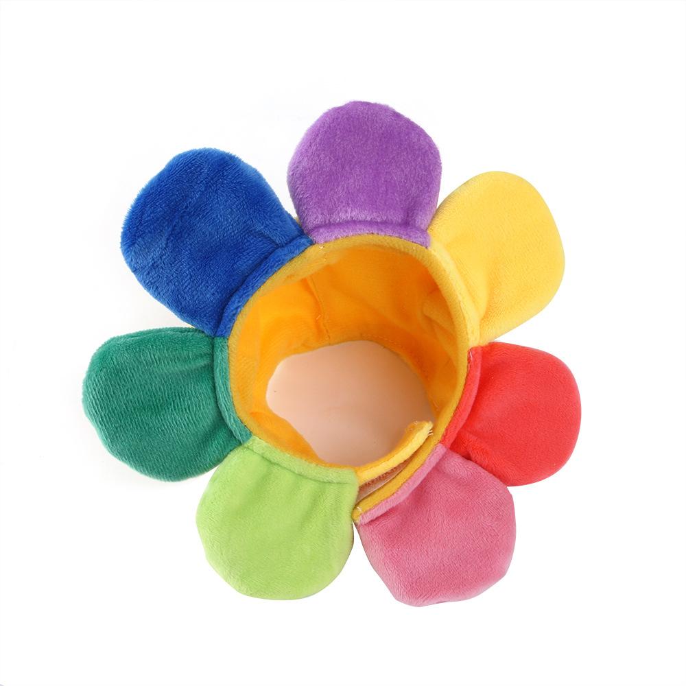 

Новая разноцветная шляпа-подсолнух для питомца, платье-мишка, цветочный головной убор, смешной головной убор для кошки One size fits all