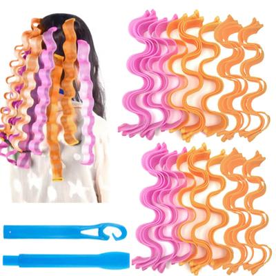 12/24 Pezzi 25/45/65CM Bigodino Ondulato Senza Calore con Gancio per Lo Styling Riutilizzabile Portatile Donne Ragazze Lungo Medio Corto Ricci Bigodino Formatori d'Onda Strumenti per Arricciare