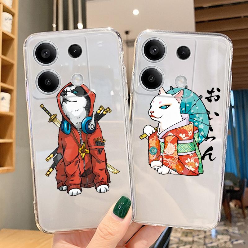 Silikonové pouzdro s vtipným kresleným vzorem pro Xiaomi Redmi Note 13 Pro Poco C65 Samsung A55 A35 M35 iPhone Ochranný kryt s nárazy