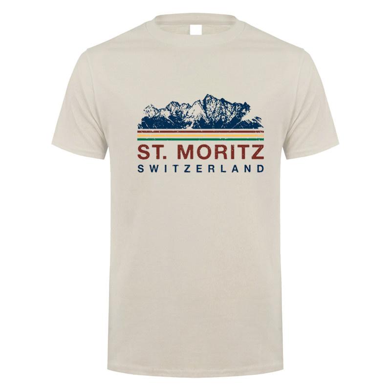 St Moritz Switzerland T Shirt Summer Graphic Unisex Cotton Tshirts Fashion Short Sleeve Dad Gift Oversized Tees DY307