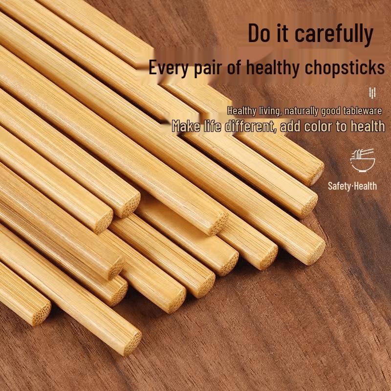 Premium Natürliche Bambus Essstäbchen: Rutschfest, Extra Lang, Hitzebeständig, Antibakteriell, Schimmelresistent für Hot Pot & Frittieren