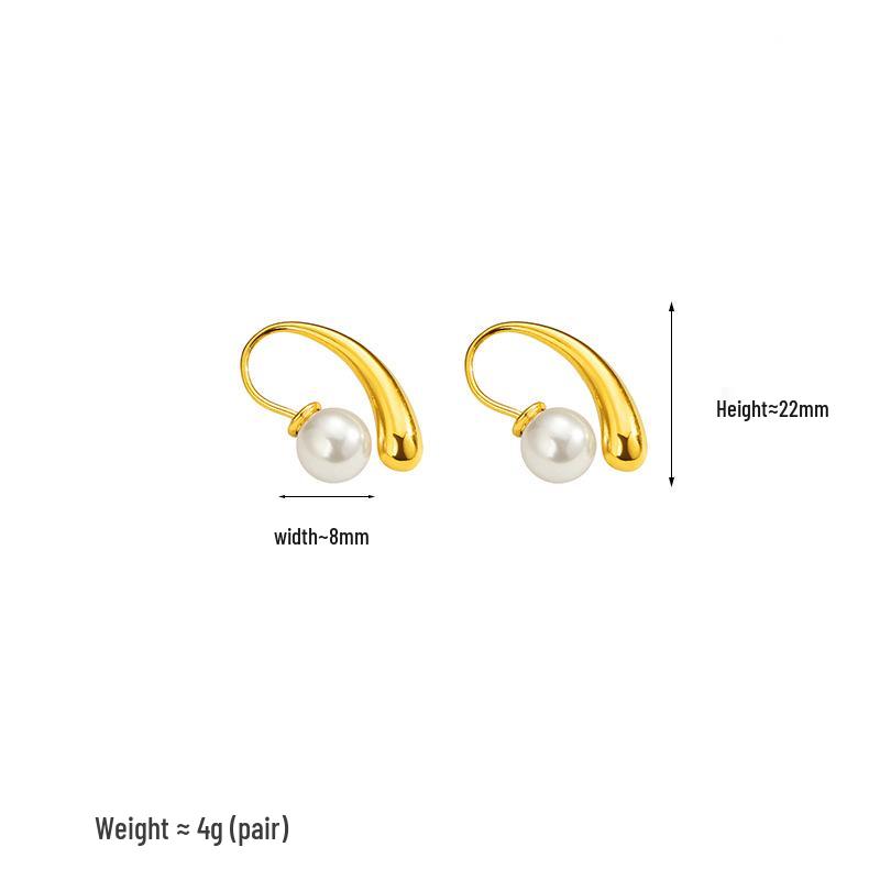 2024 French Pearl Teardrop Hook Earrings - Unique Niche Design