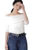 Nano Universe Sheer Size Off-the-Shoulder Top, Women's, M, 031, Off-White, 669-5124322