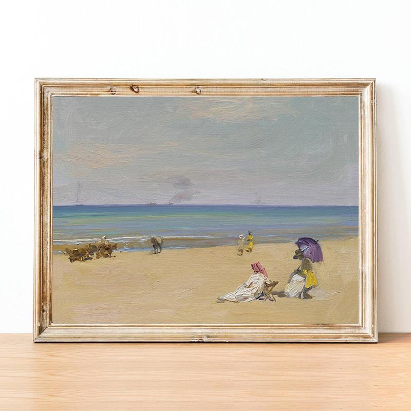 Vintage Seascape Painting Posters Boat On The Bay Prints Canvas Printing Wall Art Picture for Living Room Home Decoration