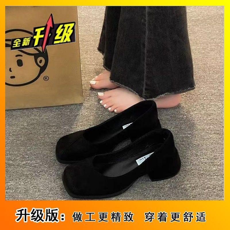 Thick heel Mary Jane small leather shoes late evening temperament high heels 2025 autumn new high-end retro single shoes women