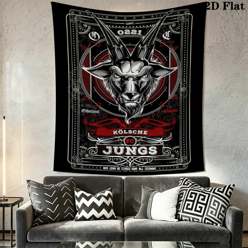 FC KÖLN Wall Tapestry Aesthetic Wall Hanging Printed Fabric Blanket Decorative Tapestries for Bedroom Living Room Home Decor