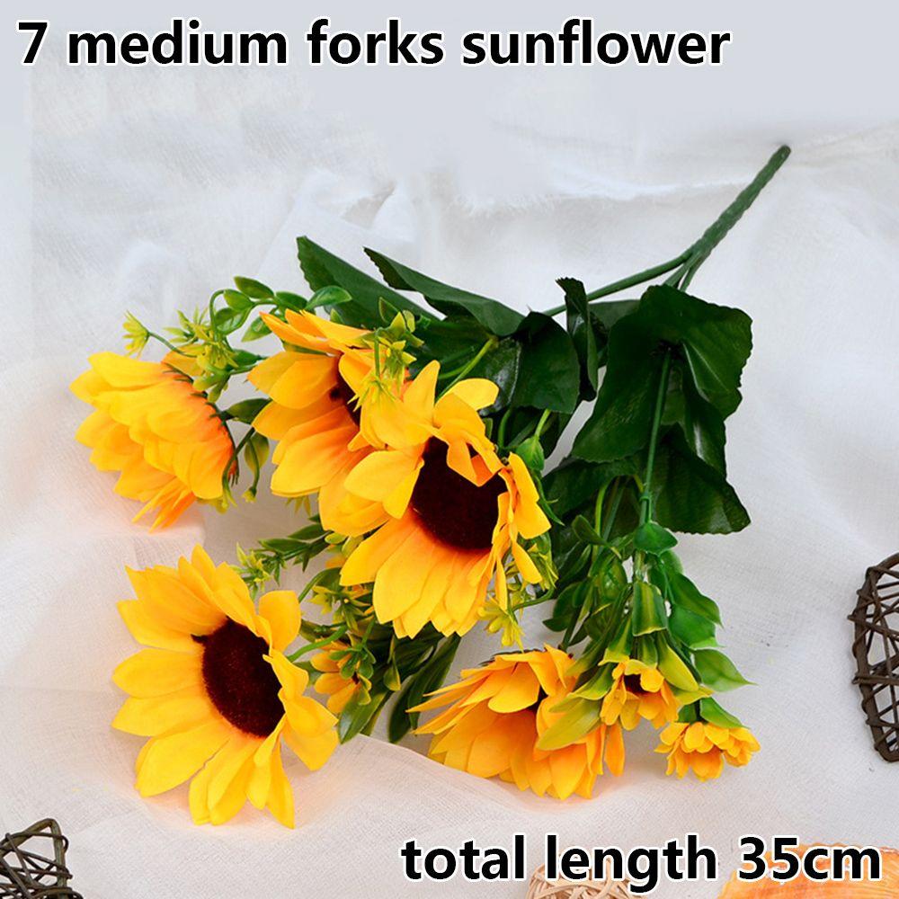 5/7/22 Heads DIY Craft Real Touch Home Decor Wedding Decoration Fake Flores Bouquet Silk Sunflower Artificial Flower