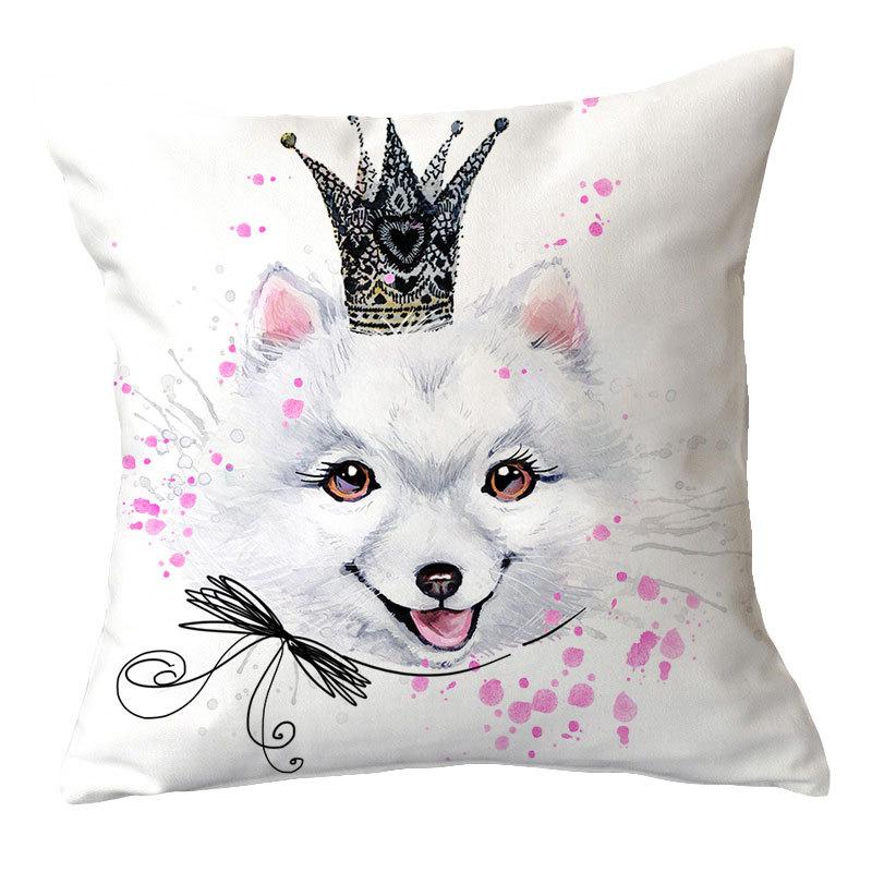 Painted Dog Creative Plush Cushion Pillowcase Office Waist Pillowcase Home Textile
