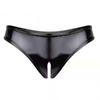 Women's  PVC Leather Open Cut Triangular Shorts
