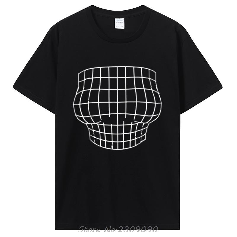 

Magnified Chest Optical Illusion Grid Big Boobs Bachelorette Unisex O-Neck Tshirt Funny T-Shirt Tee Tops Oversized tshirt S разноцветный