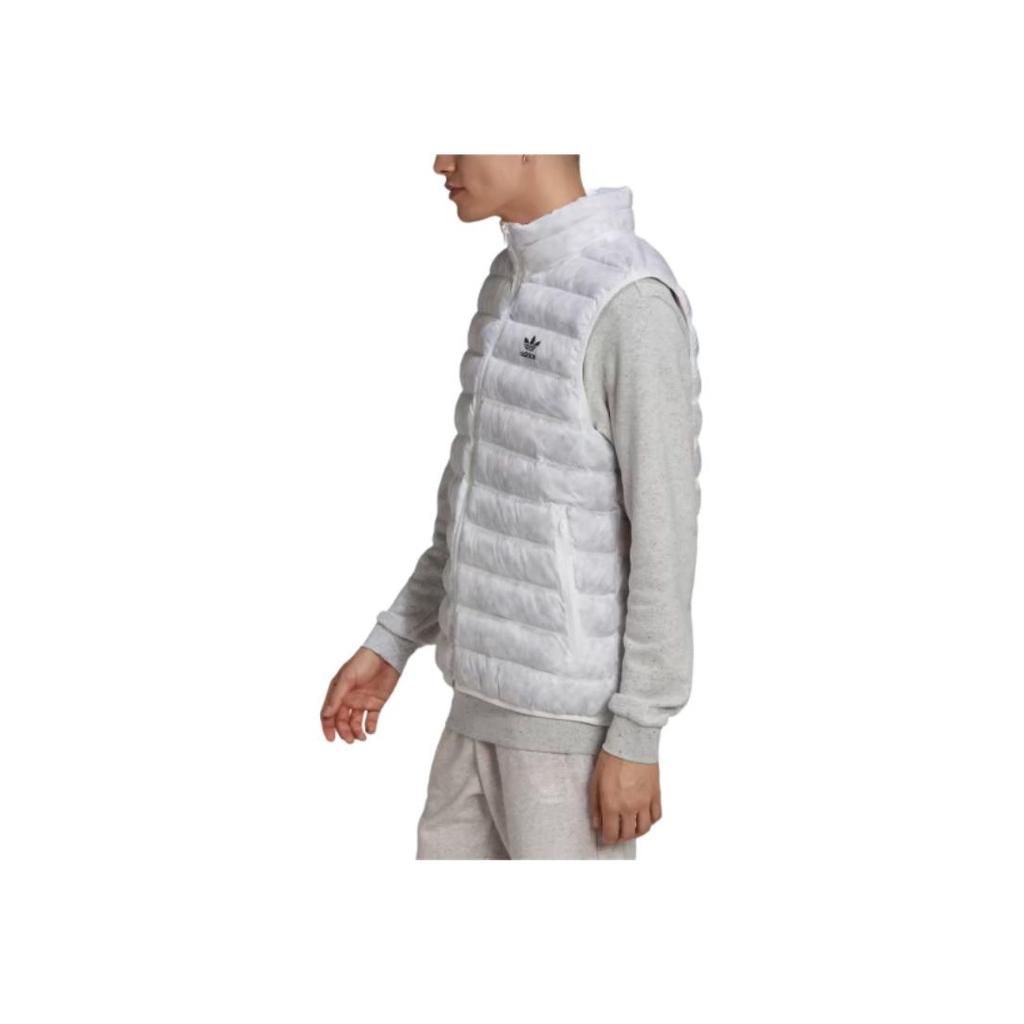 adidas Originals Essential Realizzato con la Natura Gilet Logo Collo Alto Zip Vestibilità aderente Senza Maniche Gilet Uomo Gilet Bianco HK7539