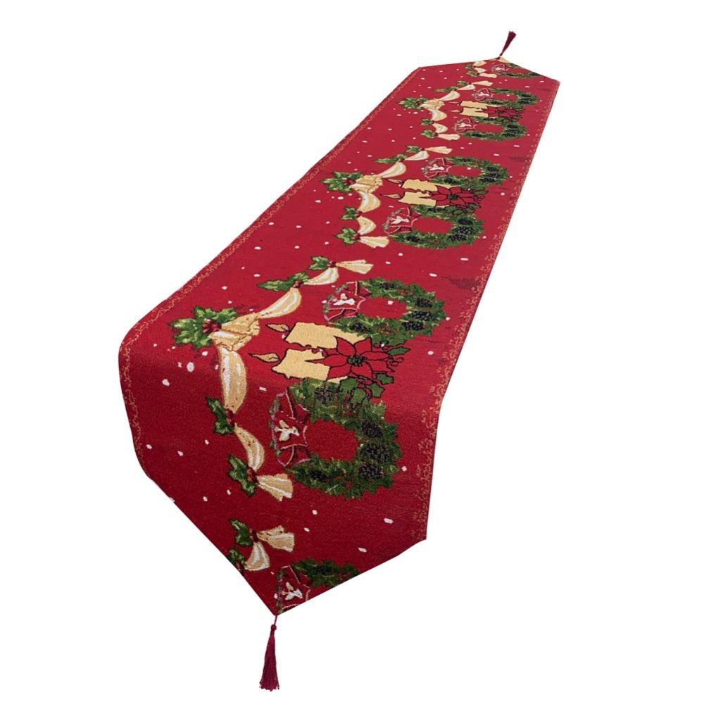 Snowman Themed Christmas Table Runner Cotton Tablecloth Holiday Dining Decor
