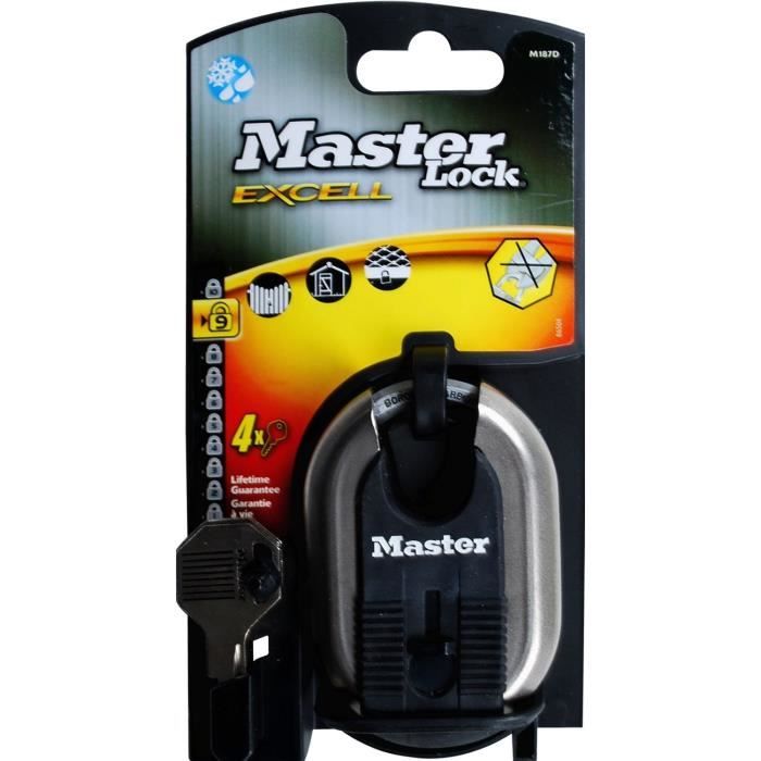 MASTERLOCK Cadenas Excell Titanium 60mm 64mm Anse Octogonale