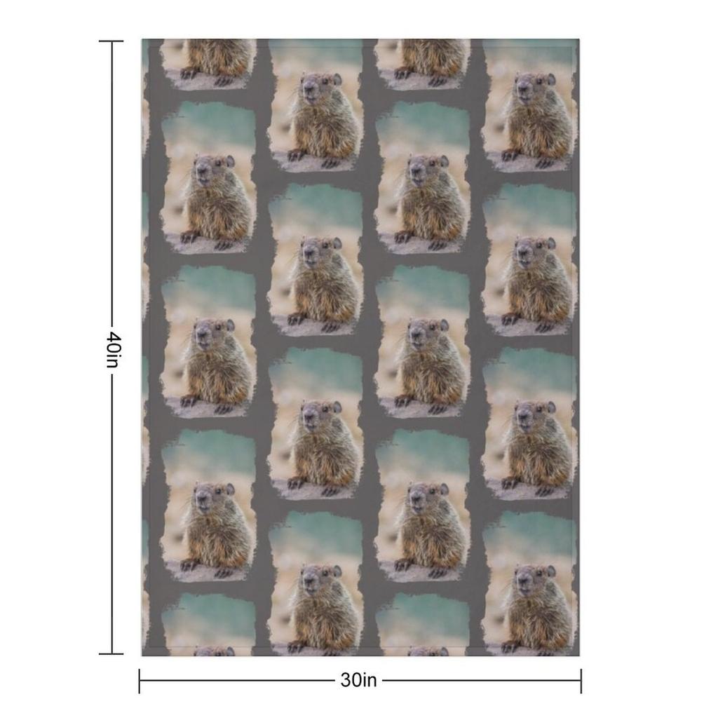 Groundhog with grunge effect - Grunge Groundhog for Groundhog Day Throw Blanket anime Moving halloween Soft Plush Plaid Blankets