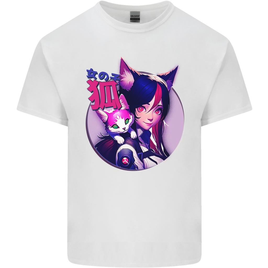 Anime Cat Girl Unisexs Light Cotton TShirt
