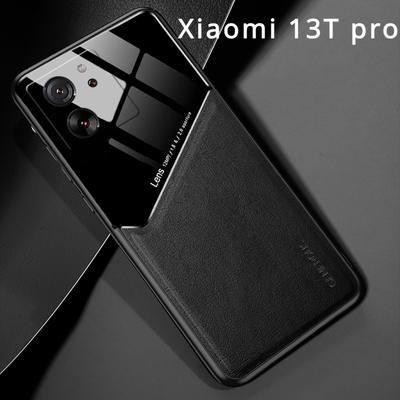 Custodia per telefono in silicone per Xiaomi 13T Pro 5G protezione per lenti di lusso copertura magnetica per auto in pelle magnetica