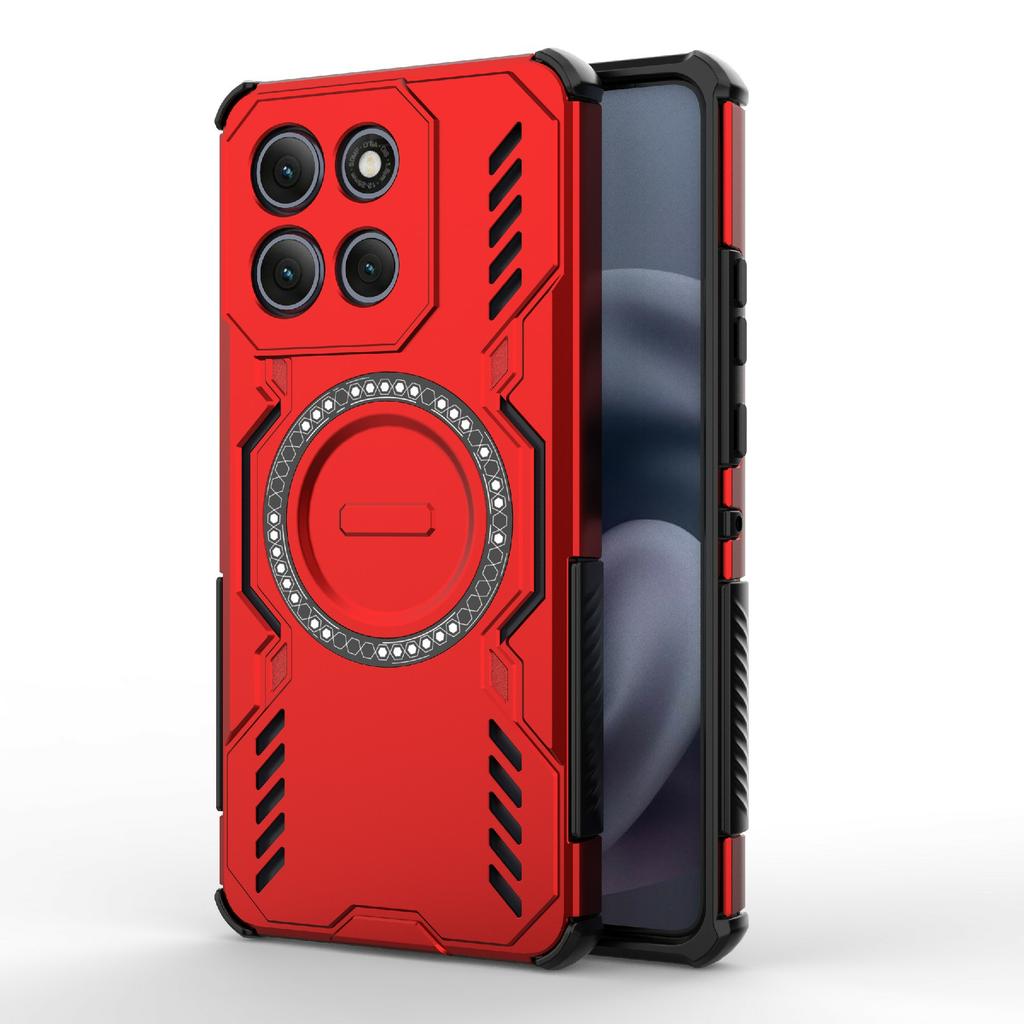 For Motorola Moto G86 Power 5G Magnetic Case Butterfly Armor Hollow Heat Dissipation PC+TPU Phone Cover