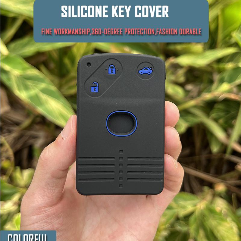 ZAD Silicone Rubber Car Key Cover Case Set Protection Holder for Mazda 5 6 CX-7 CX-9 RX8 MX5 3 Button Smart Card Fob Accessories