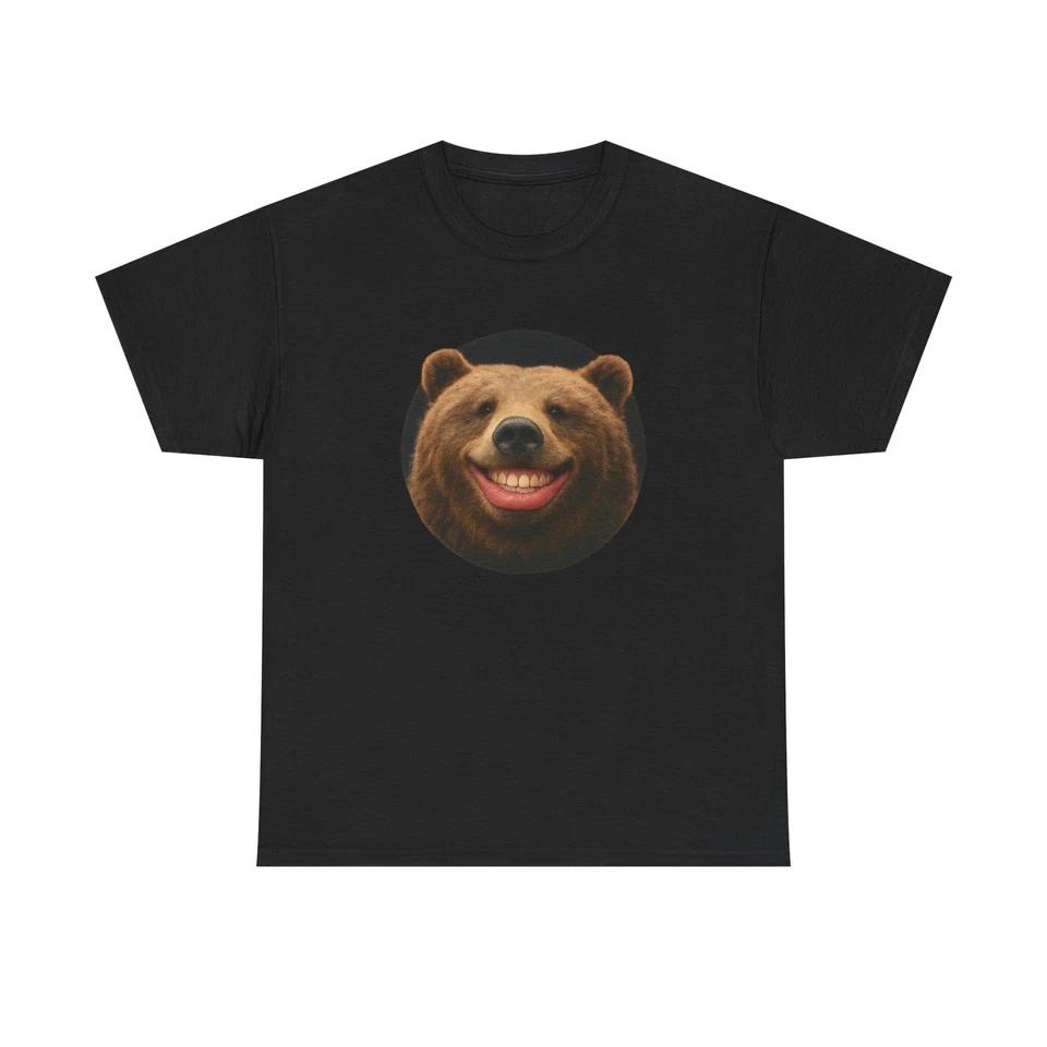 Unisex Adult T Shirt Whimsical Funny Animal Bear Smile S