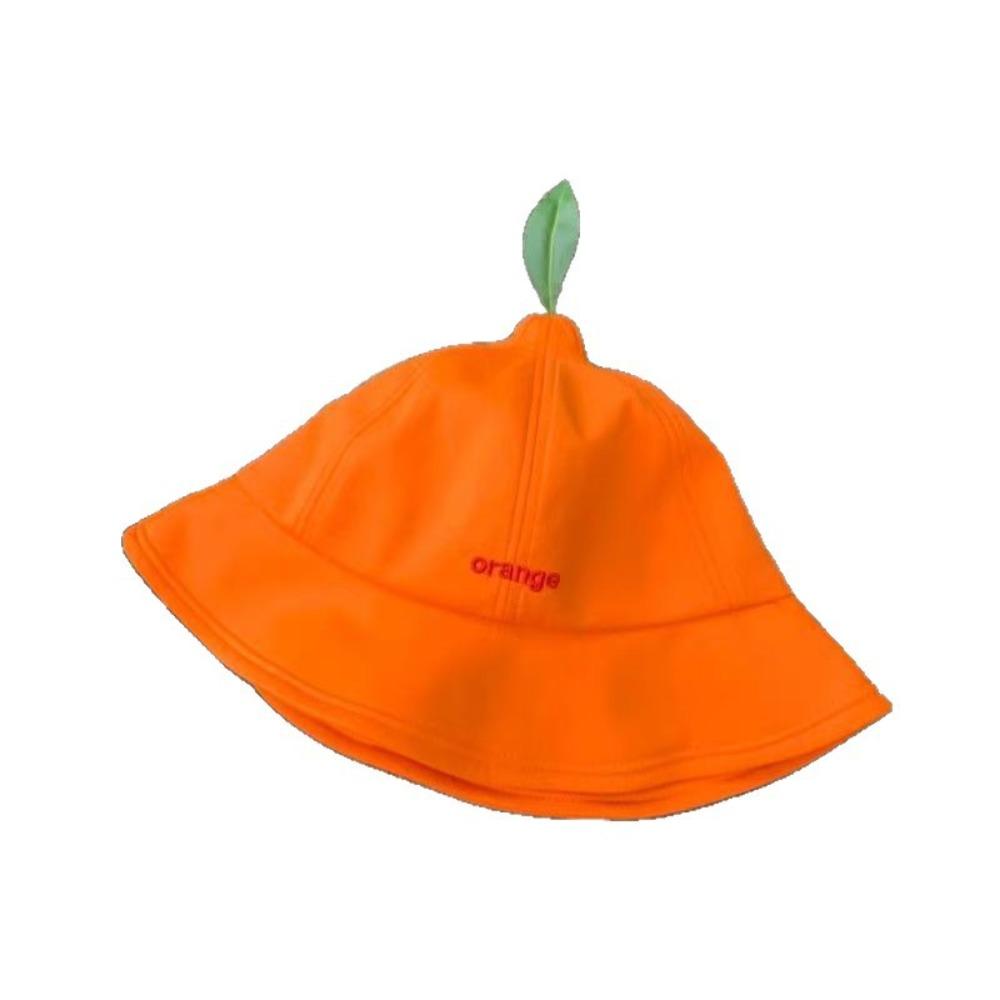 Quick-dry Creative Orange Bucket Cap Cotton Embroidered Letter Sun Hat  Camping